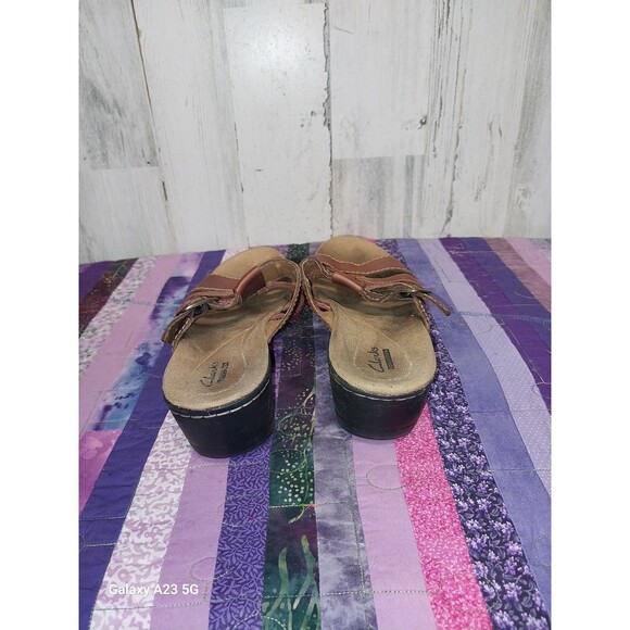 Clarks Collection Sandals Women's Size 7M Leather Multicolor Straps - Picture 8 of 10